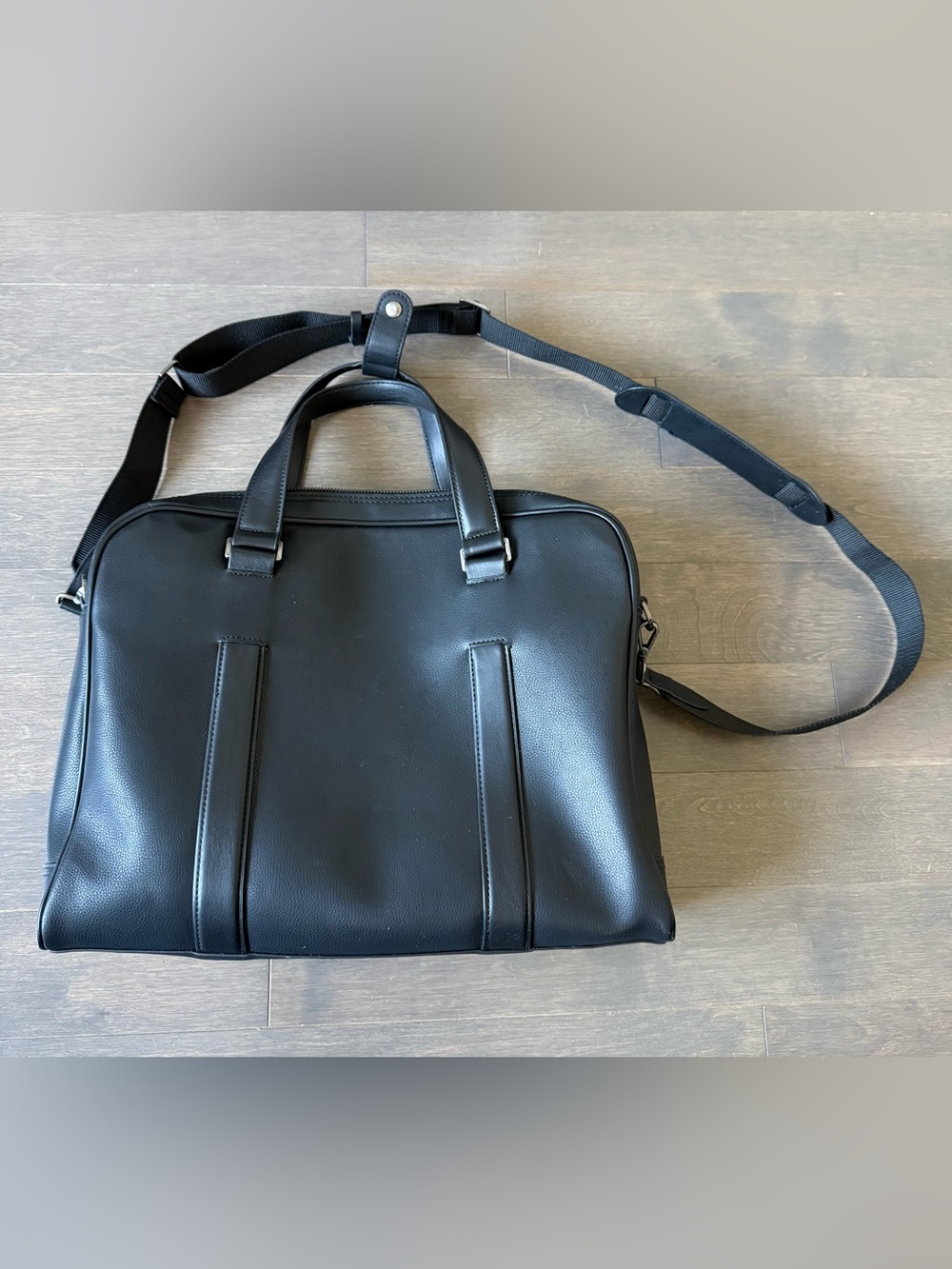 Zara Black Laptop Briefcase with Detachable Shoulder Strap